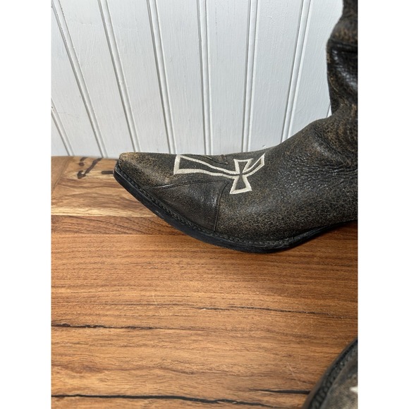 Old Gringo Womens 9B Brown Distressed Leather Cross Cowboy Boots - Picture 4 of 7